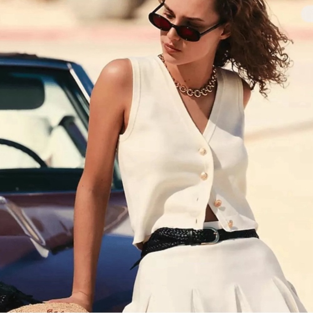 J. Crew Emilie sweater-vest Womens Small Ivory